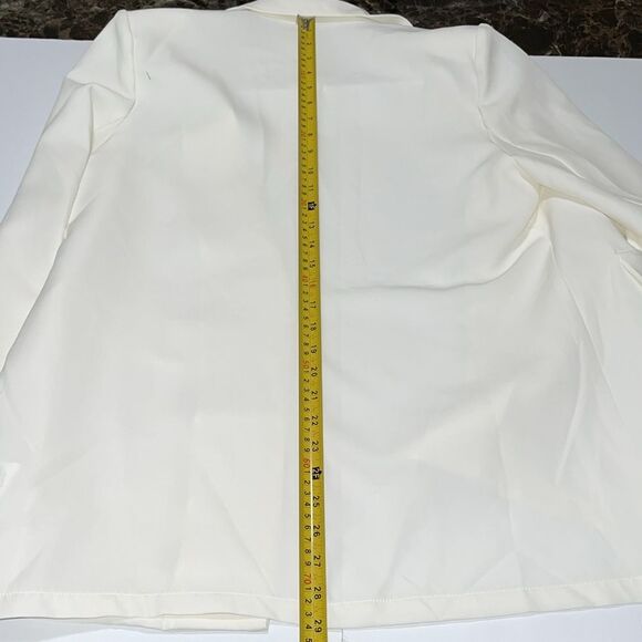 SHEIN Privé Peak Collar Flap Detail Solid Blazer New - Picture 13 of 13